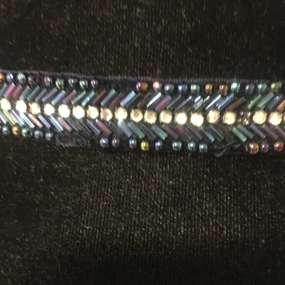 J CREW Blue Sequin Rhinestone Velvet Belt Sash Tie Closure One Size - Picture 2 of 8